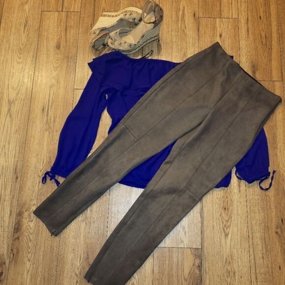 Zara basic, brown, ridding pants - Picture 1 of 6